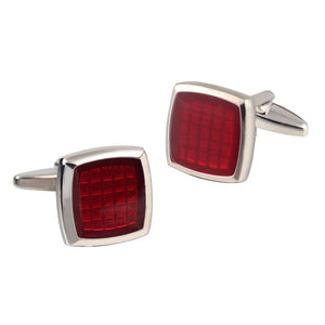square red Silver Plated Cufflinks