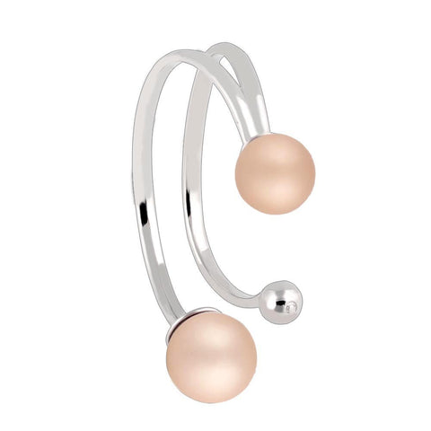 Pink Freshwater Pearl Creative Exaggerated Double Line Open Bracelet