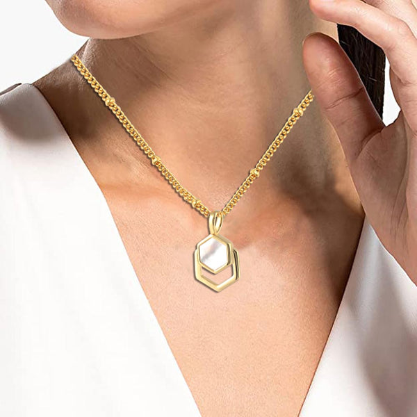 White Shell Polygon Necklace
